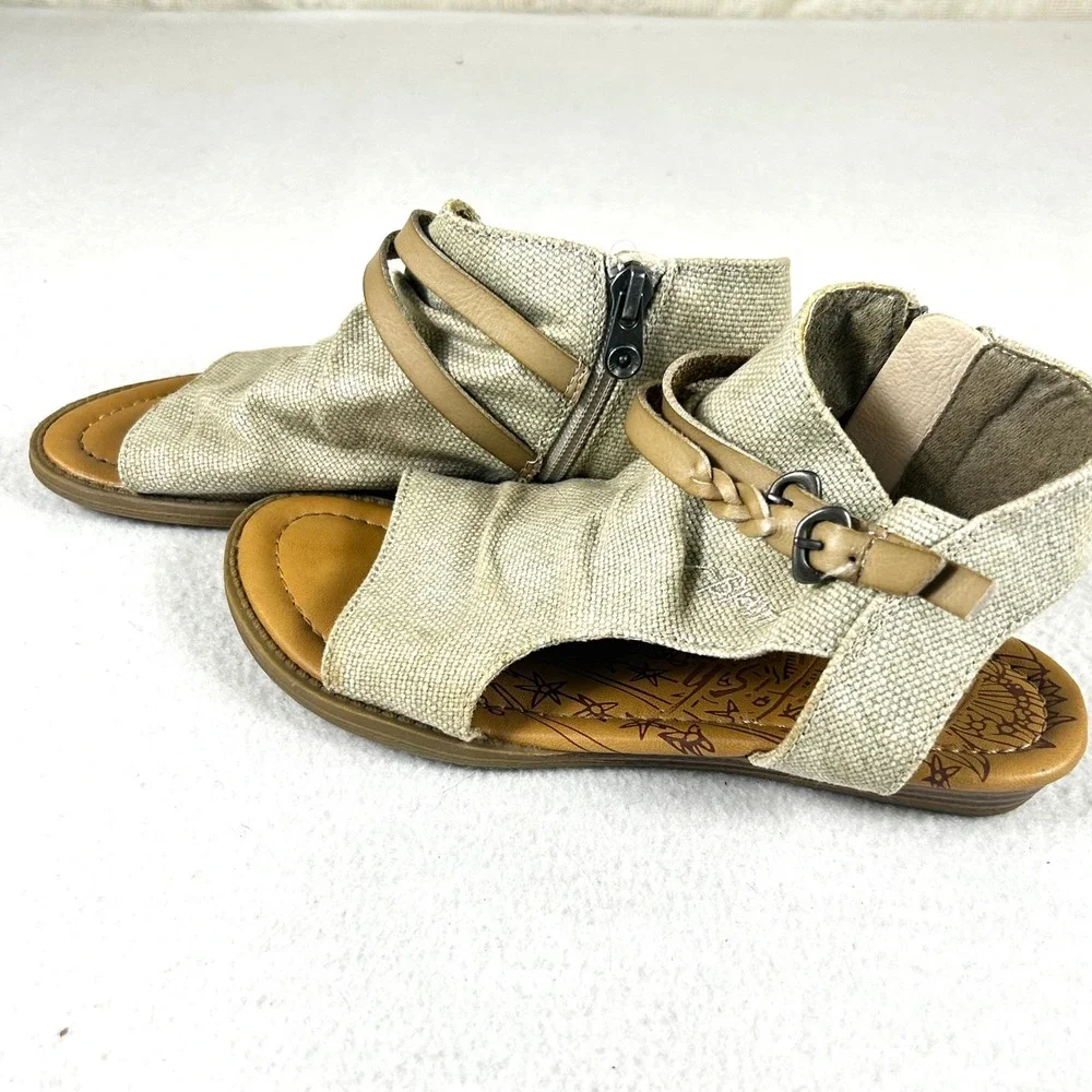Blowfish Malibu B130 Sandals GIrls Size 2 Beige Boho Casual‎ Summer Shoes